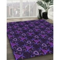 thumbnail image 3 of Ahgly Company Machine Washable Indoor Round Transitional Dark Purple Area Rugs, 7' Round, 3 of 7