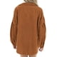 thumbnail image 4 of Puntoco Mujer Color Sólido Casual Manga Larga Bolsillo Suelto Solapa Cardigan Chaqueta Abrigo Puntoco Puntoco-1, 4 of 5