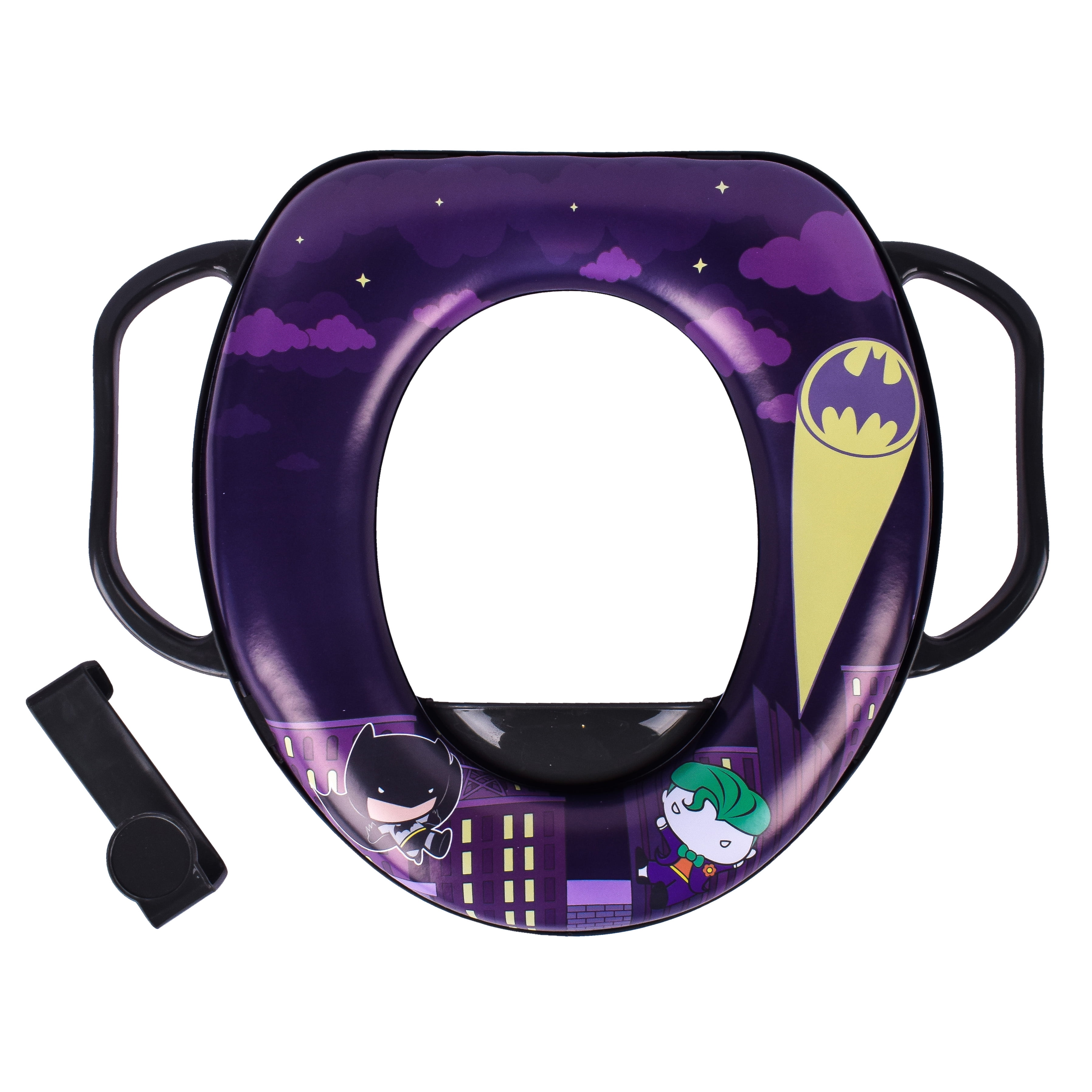 DC Comics Batman Soft Potty Training Seat with Storage Hook and Handles, Toddlers 12 Months and Older, Unisex
