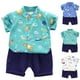 thumbnail image 4 of Odeerbi 1-8 Años Conjunto de Verano Para Niños de Hawaianos Camiseta de Manga Corta de Algodón Con Estampado Tropical Conjunto de Dos Piezas de Gráficos, 4 of 5