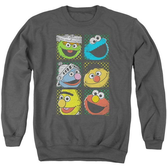 Sesame Street - Group Squares - Crewneck Sweatshirt - Large