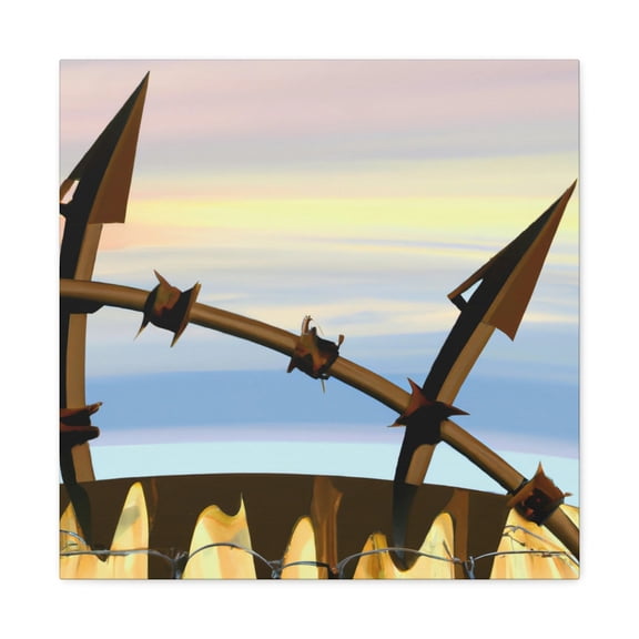 Barbed Wire Sculpture - Canvas