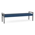 thumbnail image 1 of Pemberly Row Waiting Reception 3 Seat Bench Wood Frame in Blue, 1 of 5