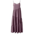 thumbnail image 5 of IROINNID Discount Dress for Women 2023 Casual Cocktail Wedding Guest Dress Summer Loose Dress Strap Beach Long Maxi Summer Dresses For Sundress,Purple, 5 of 6
