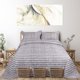 thumbnail image 4 of 3pcs Stripe Bedspread Set Coverlet Bed Sets Lightweight and Comfortable for All-Season 98"x106" with 2 Piece Pillow Shams King Gray Unique Bargains Juego de Falda de Cama, 4 of 6