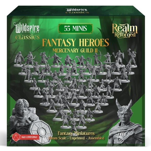 Miniaturas Wildspire Mercenary Guild II, 55 piezas, 28 mm, DND