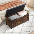 thumbnail image 3 of Storage Chest,23.6” Wooden Toy Box,Retro Entry Shoe Cabinet with Flip Cover with 2 Safety Hinges,Sturdy Lift Storage Box for Living Room Bedroom Entrance, 3 of 8