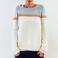 thumbnail image 2 of NAMTYQX Sweaters for Women Casual Long Sleeve Warm Women's Pullover Sweaters Crewneck Print Loose Sky Blue Size M, 2 of 5