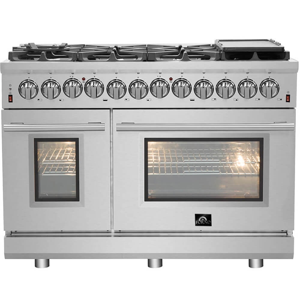 Forno FFSGS612548 48 inch Cossato Stainless Dual Fuel Double Oven Convection Range