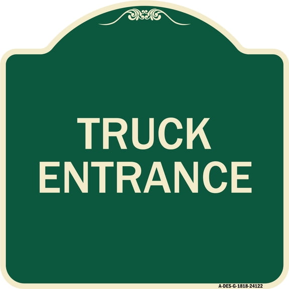SignMission Designer Series Sign - Driveway Sign Truck Entrance | Green & Tan 18" X 18" Heavy-Gauge Aluminum Architectural Sign | Protect Your Business & Municipality | Made in the USA