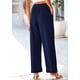 thumbnail image 5 of Pantalones PRETTYGARDEN Palazzo Mujer Azul Marino Tiro Alto Talle Pequeño, 5 of 9