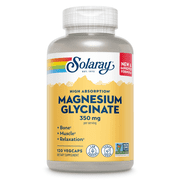 Solaray Magnesium Glycinate with BioPerine, Healthy Relaxation, Muscle Function & Bone Support, 30 Servings, 120 VegCaps