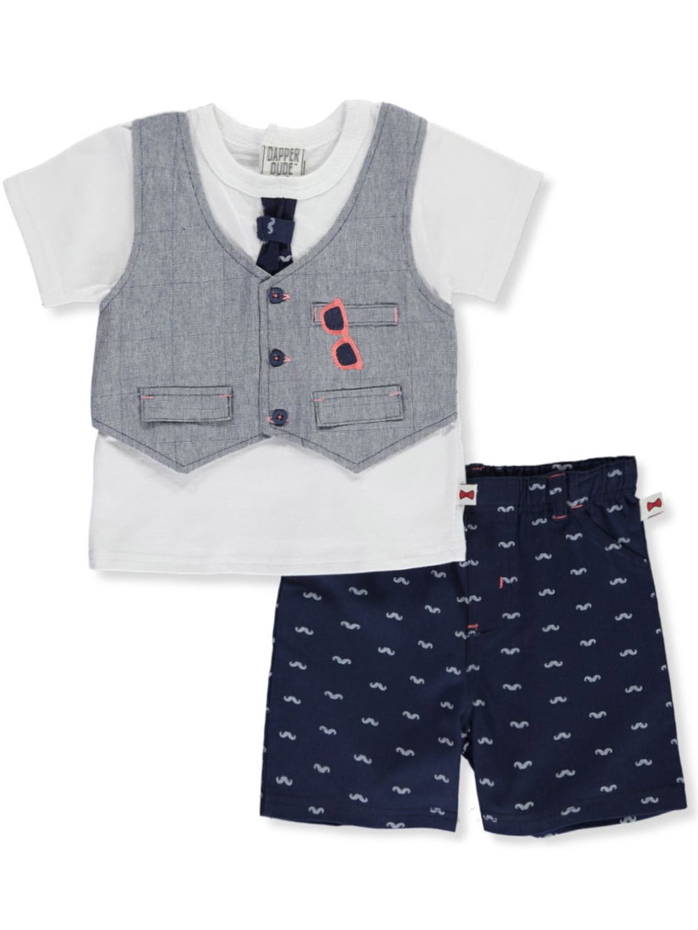 Dapper Dude Dapper Dude Baby Boys' Tie and Vest 2Piece Shorts Set