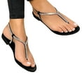 thumbnail image 3 of TrendOFT Womens Footbed Sandals Casual Leisure Roman Style Rhinestones Summer Non Slip Elastic Band Beach Open Toe Breathable Shoes Sandale Plateforme Femme Black 42, 3 of 4