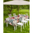 thumbnail image 4 of Fsddascl Spring Floral Outdoor Tablecloth - 60x120 Inch Rectangle Dining Table Cover, Elegant Summer Botanical Farmhouse Plaid Waterproof Outdoor Table Cloth with Umbrella Hole & Zipper for Patio, 4 of 7
