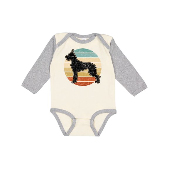 Inktastic Great Dane Dog Retro Sunset Boys or Girls Long Sleeve Baby Bodysuit