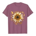 thumbnail image 5 of POROPL Sunflower Shirts for Women Cotton Womens T Shirts Short Sleeve Tee Tops, 5 of 6