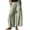 Light Green #011, variant on Women Lace Trim Wide Leg Pants Summer Casual Cropped Drawstring Elastic Waist Lightweight Trousers with Pockets, XL