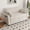 Beige, variant on LJAN 51" Convertible Folding Sofa Bed with Side Storage, Corduroy Loveseat Sleeper, High-Rebound Sponge & Solid Wood Frame, 2 Pillows for Living Room, Apartment, Office