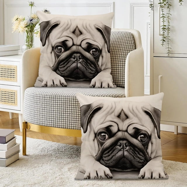 Juego de Cojines con Estampado de Animales | 45X45Cm | Material: Nailon y Elastano | Multicolor | Uso Interior y Exterior | Decoración para Otoño y Acción de Gracias | Suave y Resistente | Cremallera