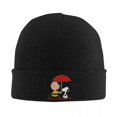 thumbnail image 2 of Gorros de lana de Peanuts, Charlie Brown y Snoopy, gorros de lana, gorros con estampados, gorros de otoño, gorros casuales unisex para adultos, gorros cálidos Kpop, 2 of 5