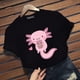 thumbnail image 3 of Camiseta Kawaii con estampado gráfico Axolotl para mujer, blusa informal de manga corta con cuello redondo, Tops Y2K, novedad, 3 of 4