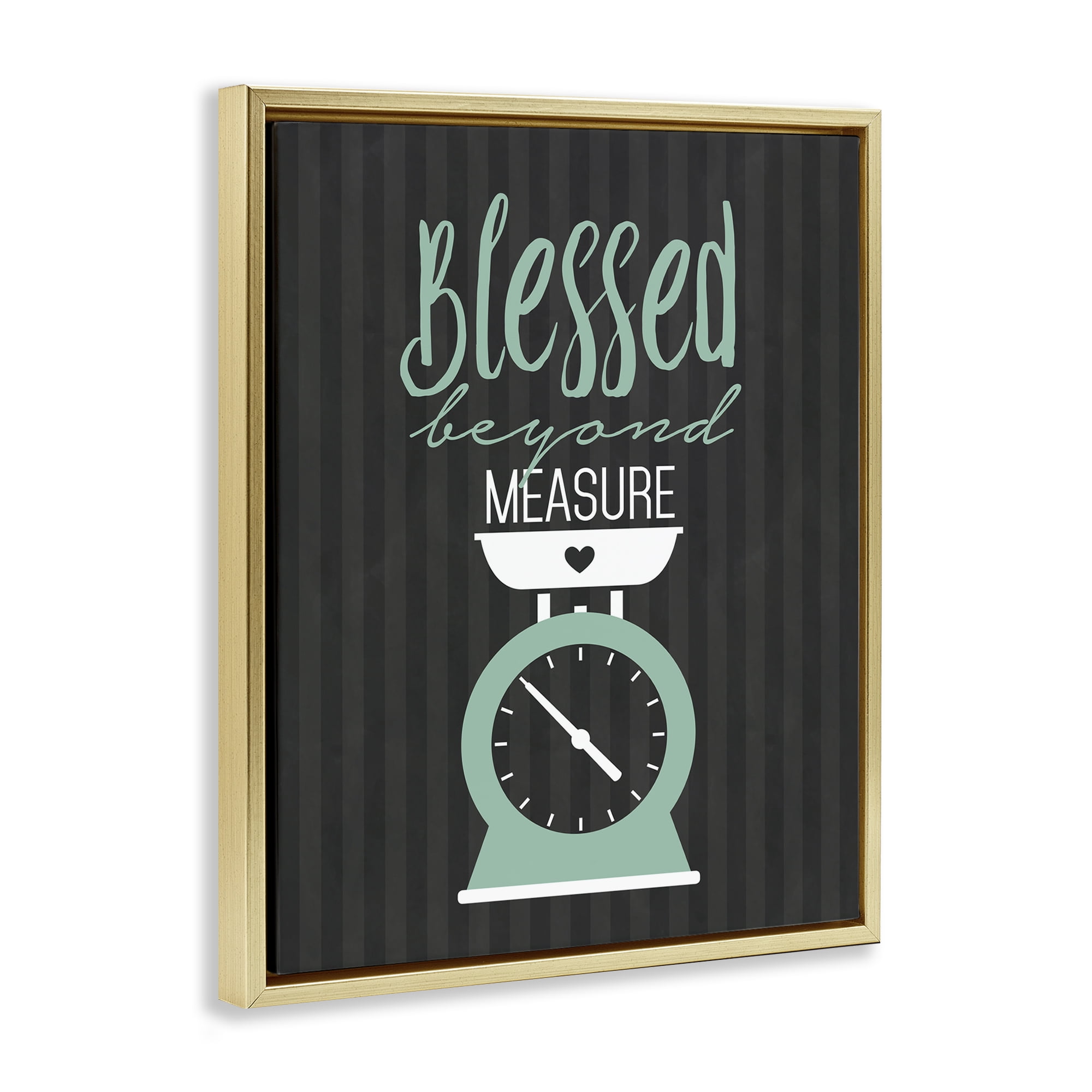 Blessed Beyond Measure Scale Gold Framed Floater Canvas Wall Art, design by Lettered and Lined