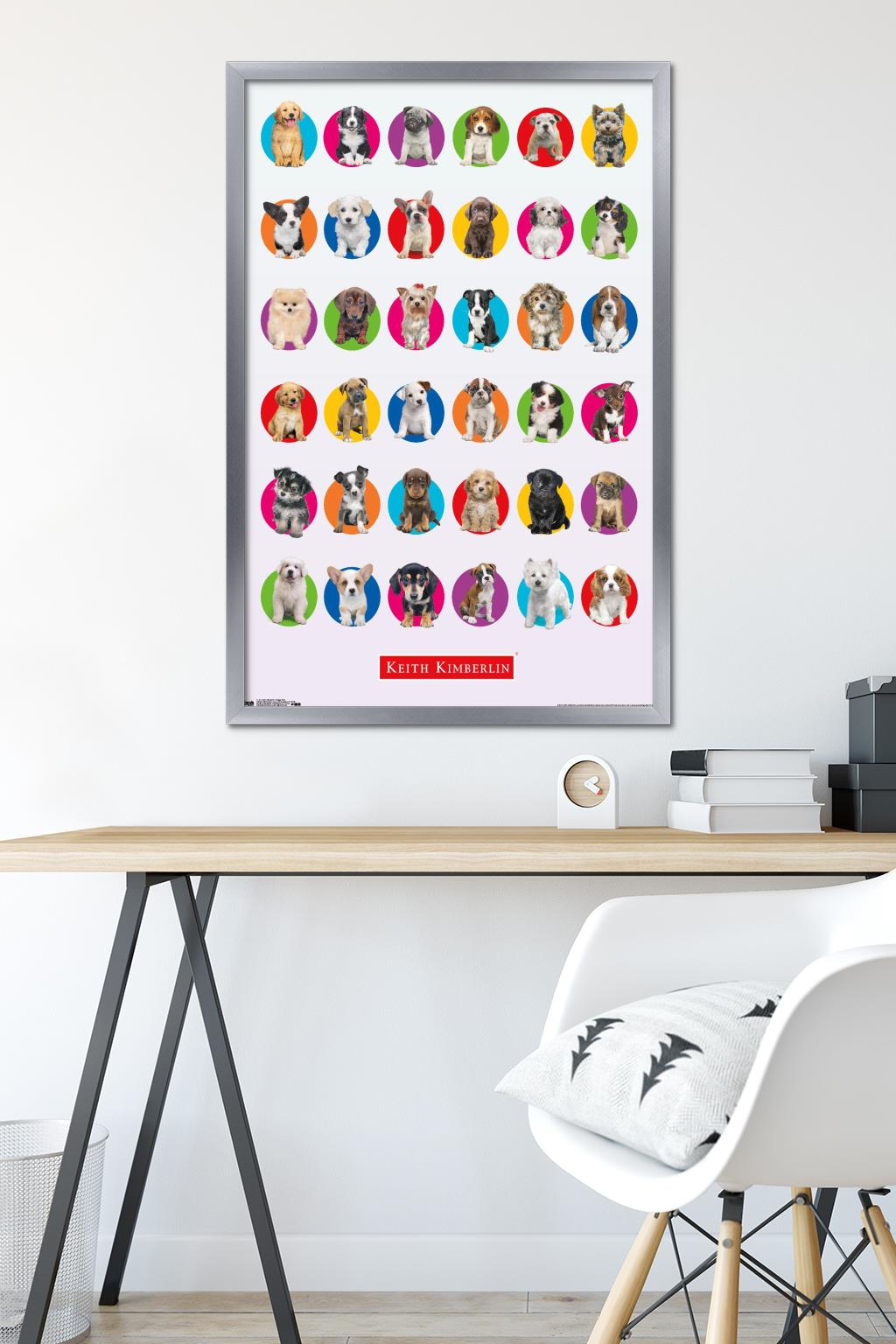 Keith Kimberlin - Puppy Grid Wall Poster, 22.375" x 34" Framed