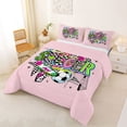 thumbnail image 2 of Erosebridal Football Games Theme Full Size Comforter Sets,Soccer Sport Classic Geometric Plaid Kids Bedding Sets For Girls,Reversible Pink 3-Piece, 2 of 7