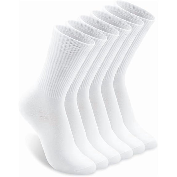 6 Pack Womens Crew Socks Size 7-10 Light Weight Thin Casual Calf Socks