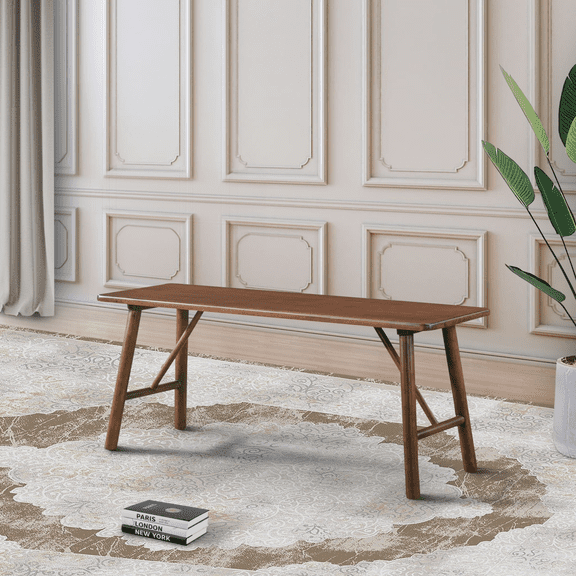 Walnut Solid Wood Bench Versatile & Stylish for Entryway, Living Room, & Dining Areas