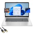 thumbnail image 1 of HP 17.3" FHD Laptop, 6-Core AMD Ryzen 5 7430U (beats i7-1255U), 8GB RAM, 512GB SSD, WebCam, KeyPad, WiFi6, USB-C, HDMI, PDG HDMI Cable, US Version KB, Win 11 Pro, 1 of 8