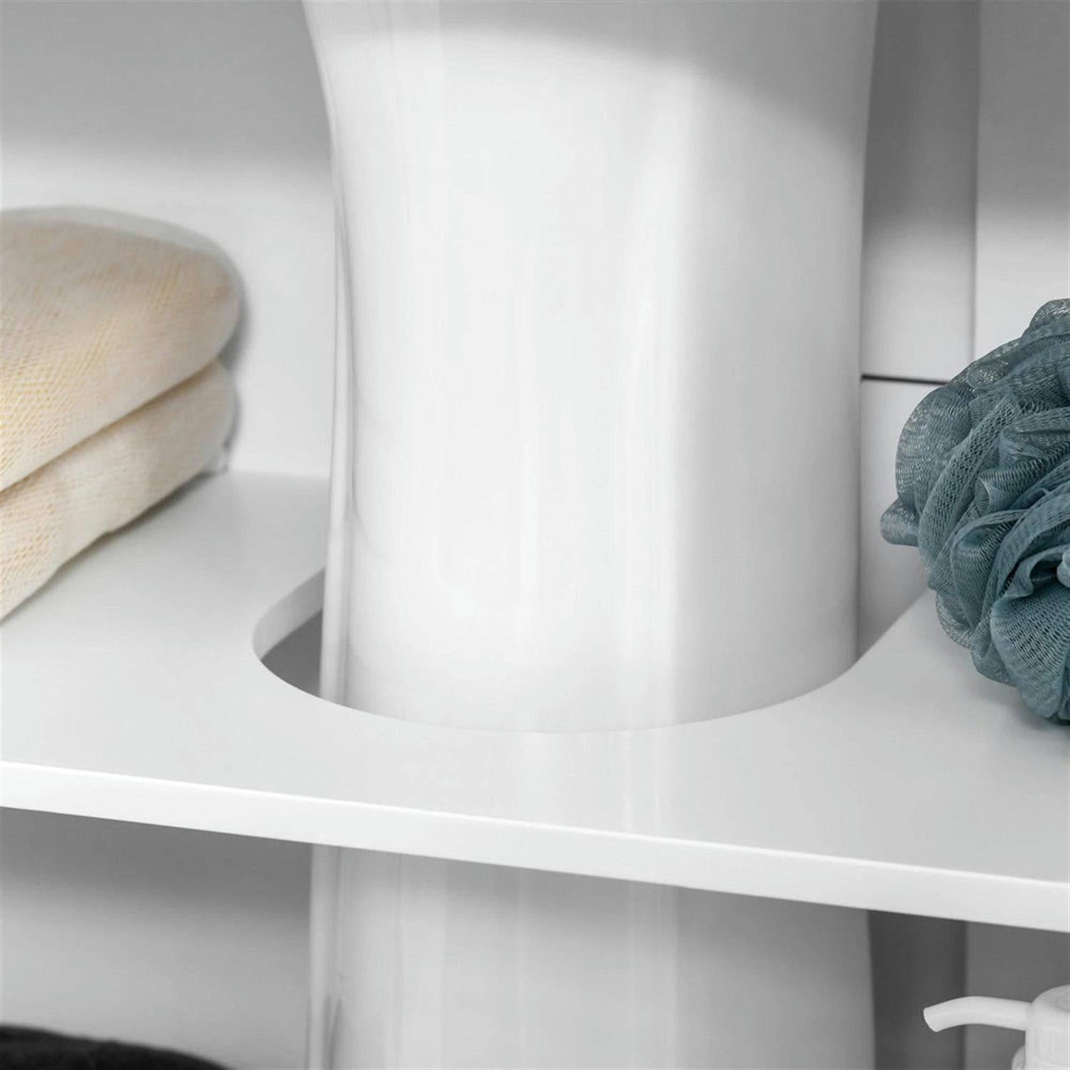 Demi Bonn 23" Bathroom Vanity with U-Shape Cut-Out and Adjustable Shelf, Pedestal Sink 2-Door Cabinet, Under Sink Cabinet, White