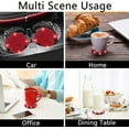 thumbnail image 7 of LQQBOX 2 Pcs Red Car Cup Holder Coaster, 2.76 inch Anti-Slip Shockproof Universal Fashion Car Coasters Insert Bling Crystal Rhinestone Automotive Interior Accessories for Women, 7 of 7