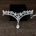thumbnail image 3 of Cadena para la frente de dama de honor con colgante de cristal y diamantes de imitación, tocado de boda (plata), 3 of 7
