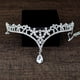 thumbnail image 3 of EeaseMX Cadena para la frente de dama de honor con dije de cristal y diamantes de imitación, tocado de boda (plata), 3 of 8