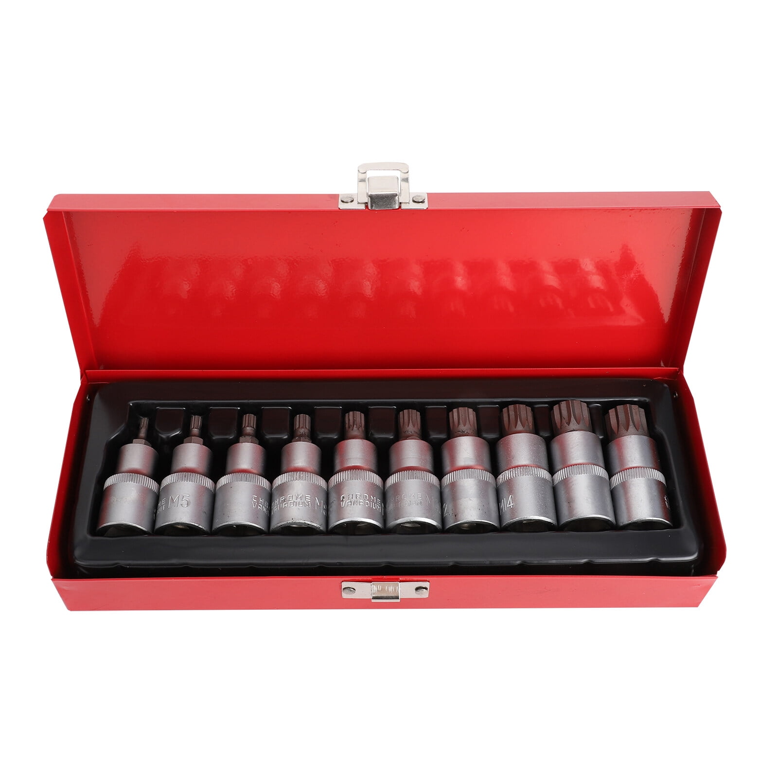 10pcs Triple Square Spline Bit Socket Set Pneumatic Socket Steel Socket