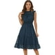 thumbnail image 1 of Vestido de fiesta Allegra K sin mangas cintura ahumada estrellas metálicas Azul oscuro S, 1 of 6