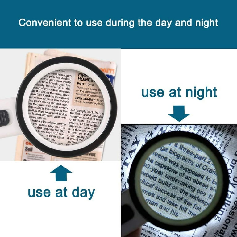 Magnifying Glass with Light, 30X Handheld Magnifying Glass, 12 LED  Illuminated Lighted Magnifier for Low Vision Seniors Reading, Macular  Degeneration
