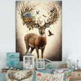 thumbnail image 2 of Designart Deer With Blooming Antlers II Canvas Wall Art, 2 of 5