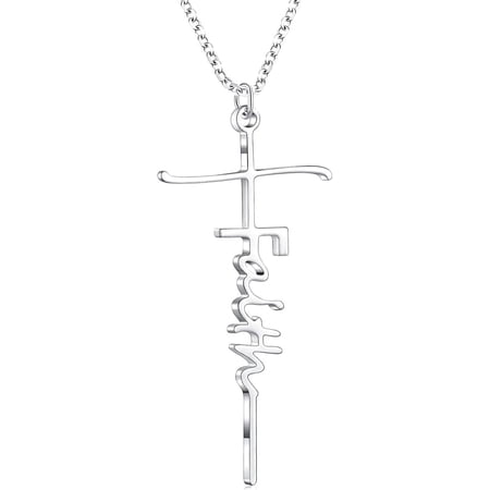 Gold Faith Cross Premium Necklace for Women, 14k Gold Plated Cross Pendant Necklaces Dainty Silver Cross Necklace for Women[d111]