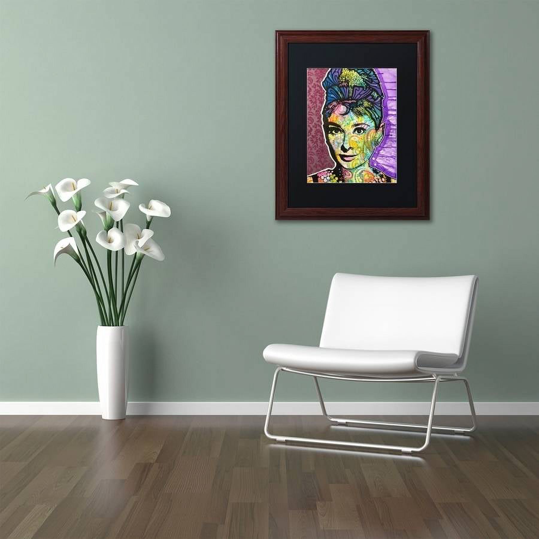 Trademark Fine Art "Audrey 2" Canvas Art by Dean Russo, Black Matte, Wood Frame