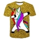 thumbnail image 2 of Unicorn T-shirt Summer Fashion Clothes Girls Clothes Rainbow Boys Clothes Crew Neck Casual Children's T-shirt7T Gong Bohan LED, 2 of 2
