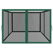 SUNRISEUMBRELLA Replacement Mosquito Netting for 10' x 10' Gazebo, Zippered Mesh Sidewalls Only, Pack of 4 (10' L X 6.4' W for 10' x 10' Gazebo, Green)