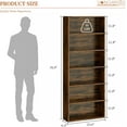 thumbnail image 2 of 6-Tier Open Bookcase and Bookshelf, Floor Standing Wood Display Storage Shelves 71 Inch Tall Bookcase Home Decor Furniture for Home Office, Living Room, Bed Room, Rustic Brown, 2 Pieces, 2 of 14
