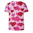 thumbnail image 5 of Guzom Valentine's DayWomens Hot Pink Sparkly Heart Print Short Sleeve T Shirt, Relaxed Fit Casual Tee for Women S-XXXL,Size 2XL, 5 of 5