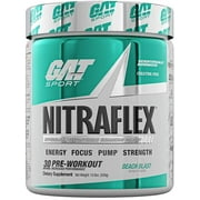 GAT Sport, NITRAFLEX Testosterone Boosting Powder, Increases Blood Flow, Boosts Strength and Energy, Improves Exercise Performance, Creatine-Free (Beach Blast, 30 Servings)