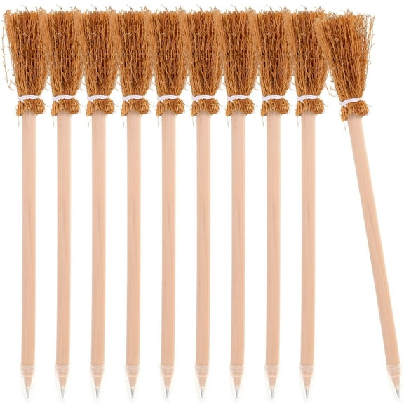 CCOCC Halloween Pencils,10pcs Witch Broom Ballpoint Wizard Writing Favors 8.07"X0.98"X0.98"