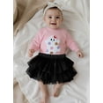 thumbnail image 6 of Toddler Baby Girl Halloween Outfit 1-6 Years Kids Ghost Embroidered Long Sleeve Sweatshirt Elastic Waist Tulle Skirt 2Pcs Cute Fall Clothes Set, 6 of 9
