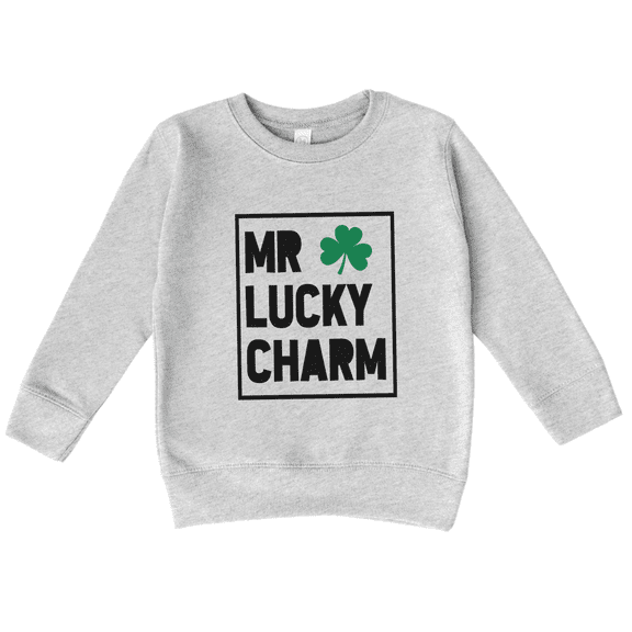 Bump and Beyond Designs Mr Lucky Charm Toddler St. Patrick's Day Sweatshirt (Heather Grey 2T)